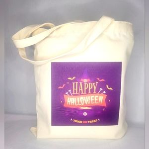 Custom made canvas Halloween trick or treat tote bag